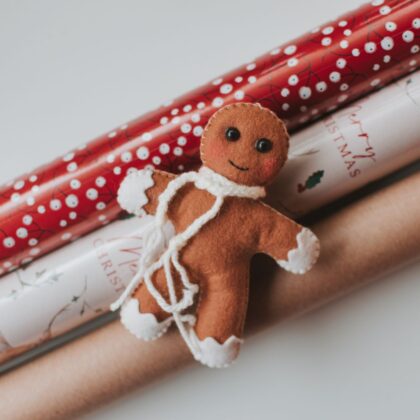 Globuleț de Crăciun din Fetru - Omuleț de Turtă Dulce