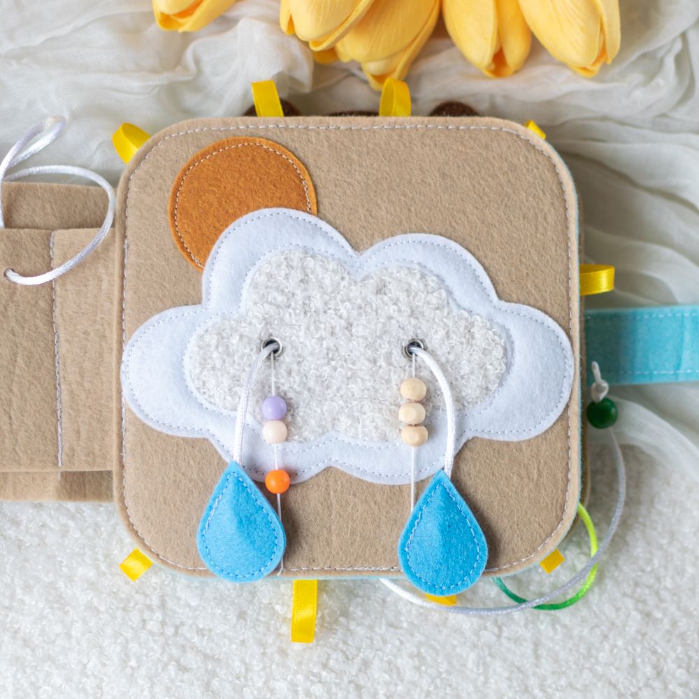 Carte Senzorială Bebe "Prietenul Iepuraș" – 8 Pagini (15x15 cm) cu Sistem Prindere, Jucărie Montessori pentru Bebeluși 0-12 luni - imagine 9