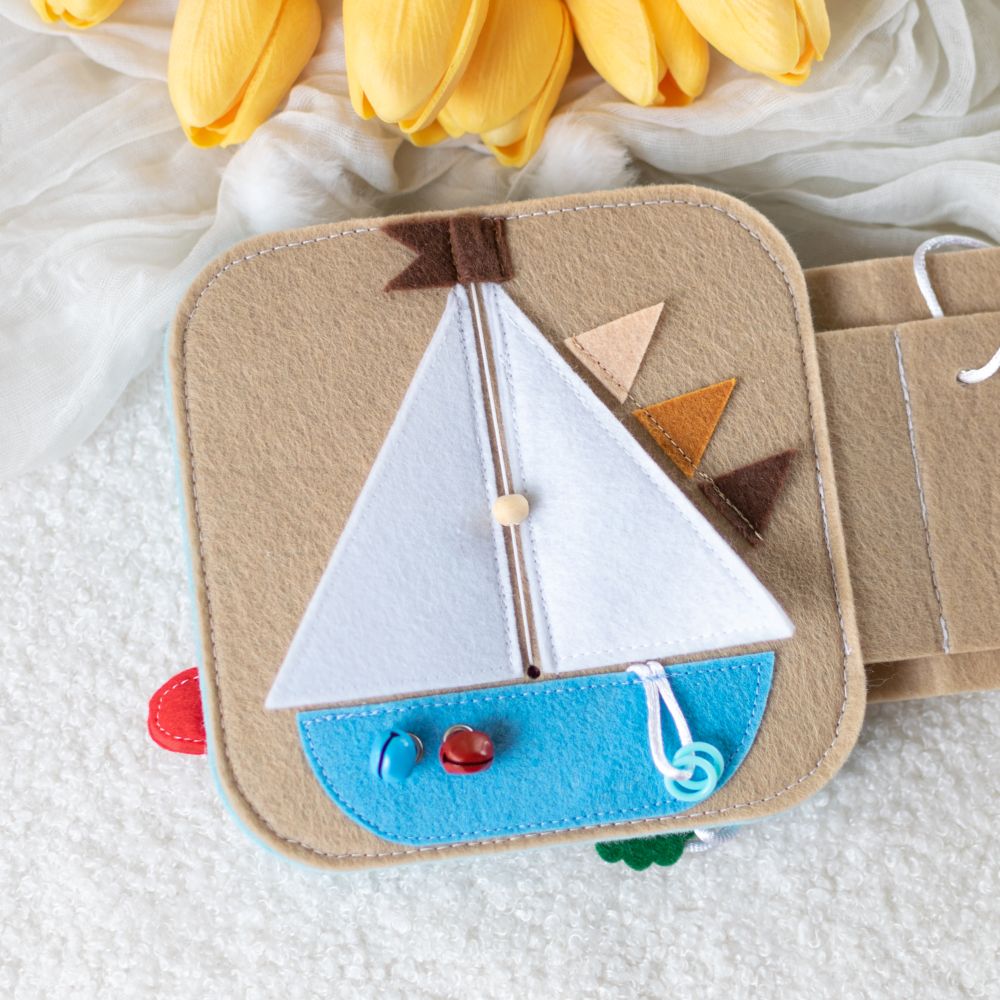 Carte Senzorială Bebe "Prietenul Iepuraș" – 8 Pagini (15x15 cm) cu Sistem Prindere, Jucărie Montessori pentru Bebeluși 0-12 luni - imagine 6